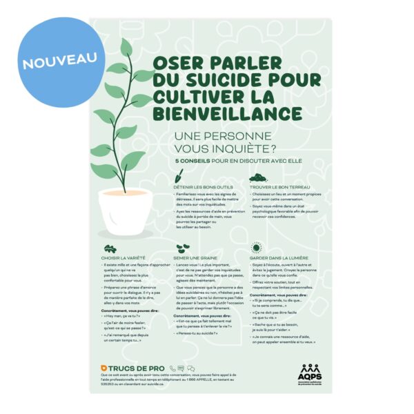Affiche Cultiver la bienveillance – Quoi dire à un proche en détresse